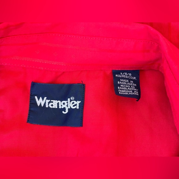 Vintage Wrangler Men red button up shirt L - Picture 4 of 7